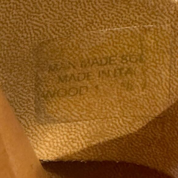 Donna Toscanna Pastel Blue Sandals with Wooden Soles Made in Italy Womens Size 8 - Picture 5 of 5